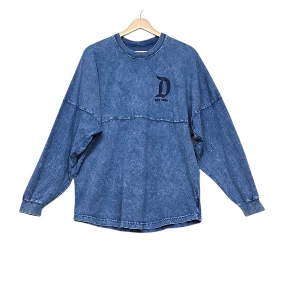 Disney Parks Tops - Disney Parks Disneyland Resort Spirit Jersey Blue Acid Wash Oversized Sz Medium